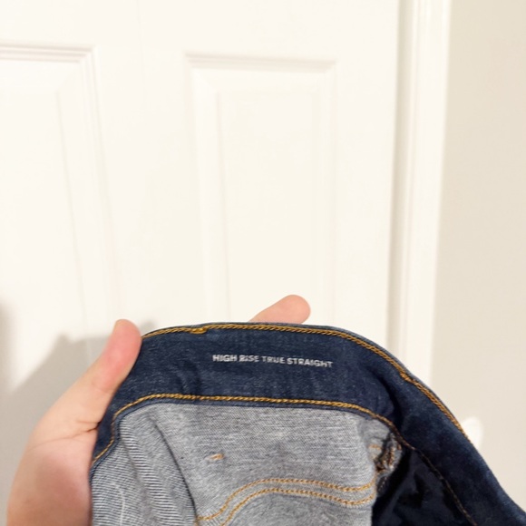 BODEN High Rise True Straight Leg Jeans 33 Waist 32 Length Dark Wash Stretch - Picture 7 of 9